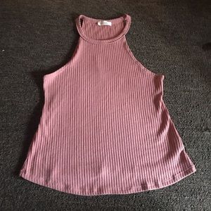 DUSTY ROSE HALTER TANK TOP